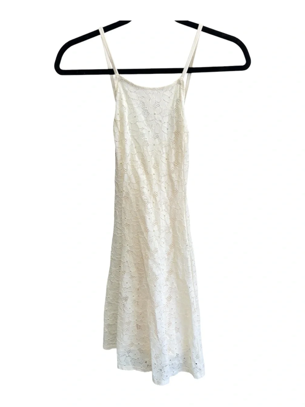 Hollister Cream Lace Slip Dress with Spaghetti Straps